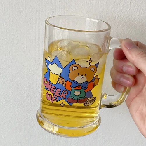 لیوان شیشه ای خرسی cheerup 🧸