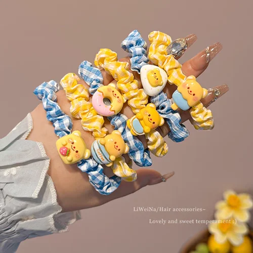 کش موی زرد ابی خرسی 💛🩵